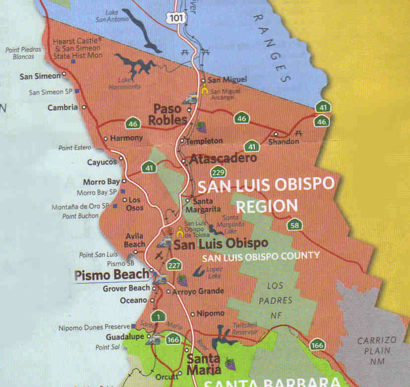 san luis obispo area map